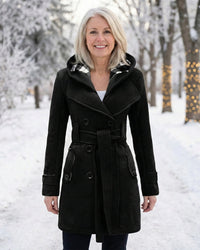 Sheila | Plaid Collar Wool Coat
