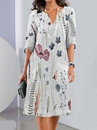 Lizzy - Double Layer Tunic Dress with Floral Print