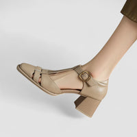 Shelley | Orthopedic T-Strap Block Heels