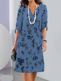 Lizzy - Double Layer Tunic Dress with Floral Print