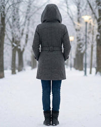 Sheila | Plaid Collar Wool Coat