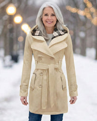Sheila | Plaid Collar Wool Coat