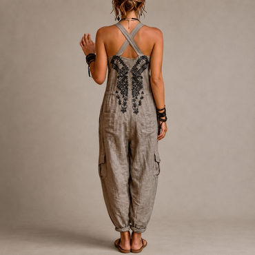 Erminilde | Embroidered Boho Jumpsuit