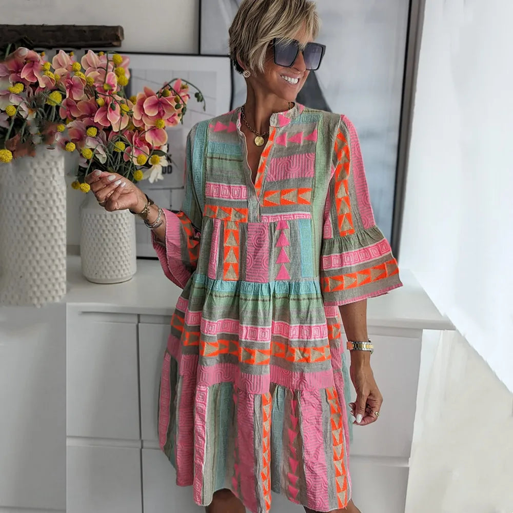 Kyra | Boho Tiered-Swing Dress