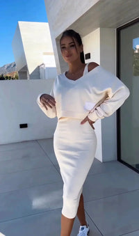 Tara | Two-piece Set with Top and Midi Skirt