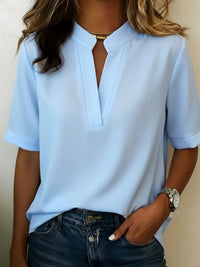 Margaux | Chic Blouse with V-Neck and Gold Detail